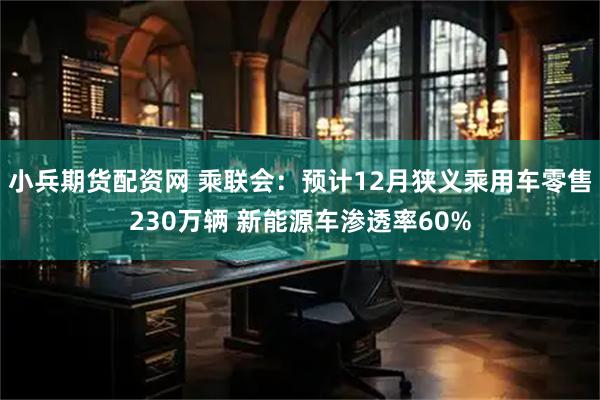 小兵期货配资网 乘联会：预计12月狭义乘用车零售230万辆 新能源车渗透率60%